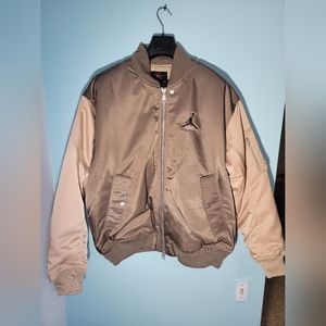 Nike Air Jordan Essentials Renegade Bomber Jacket Brown Tan Khaki Men's Size XL